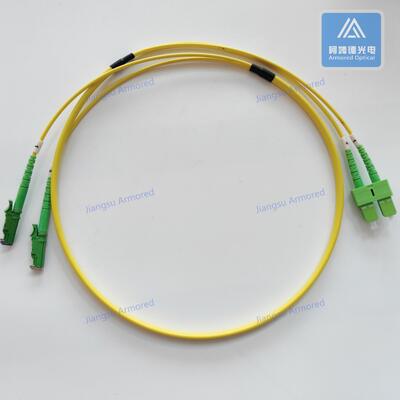 Duplex SM E2000-DSC-1M Fiber Patch Cord Yellow LSZH Patch Lead