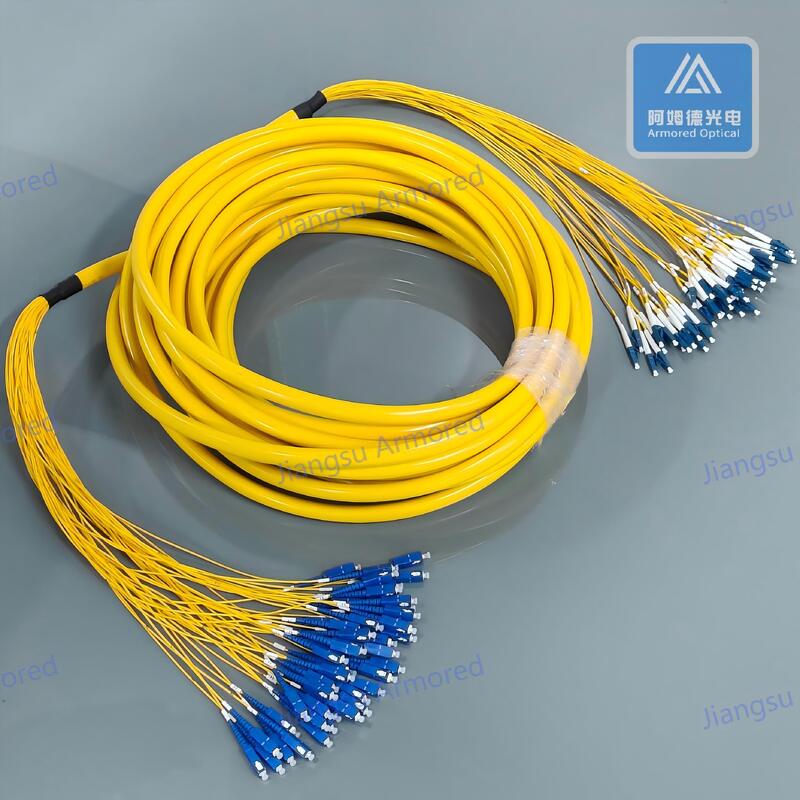 48 Cores  Break Out Cable Assembly SM SC-LC-30M Fiber Patch Cord Yellow LSZH Patch Lead